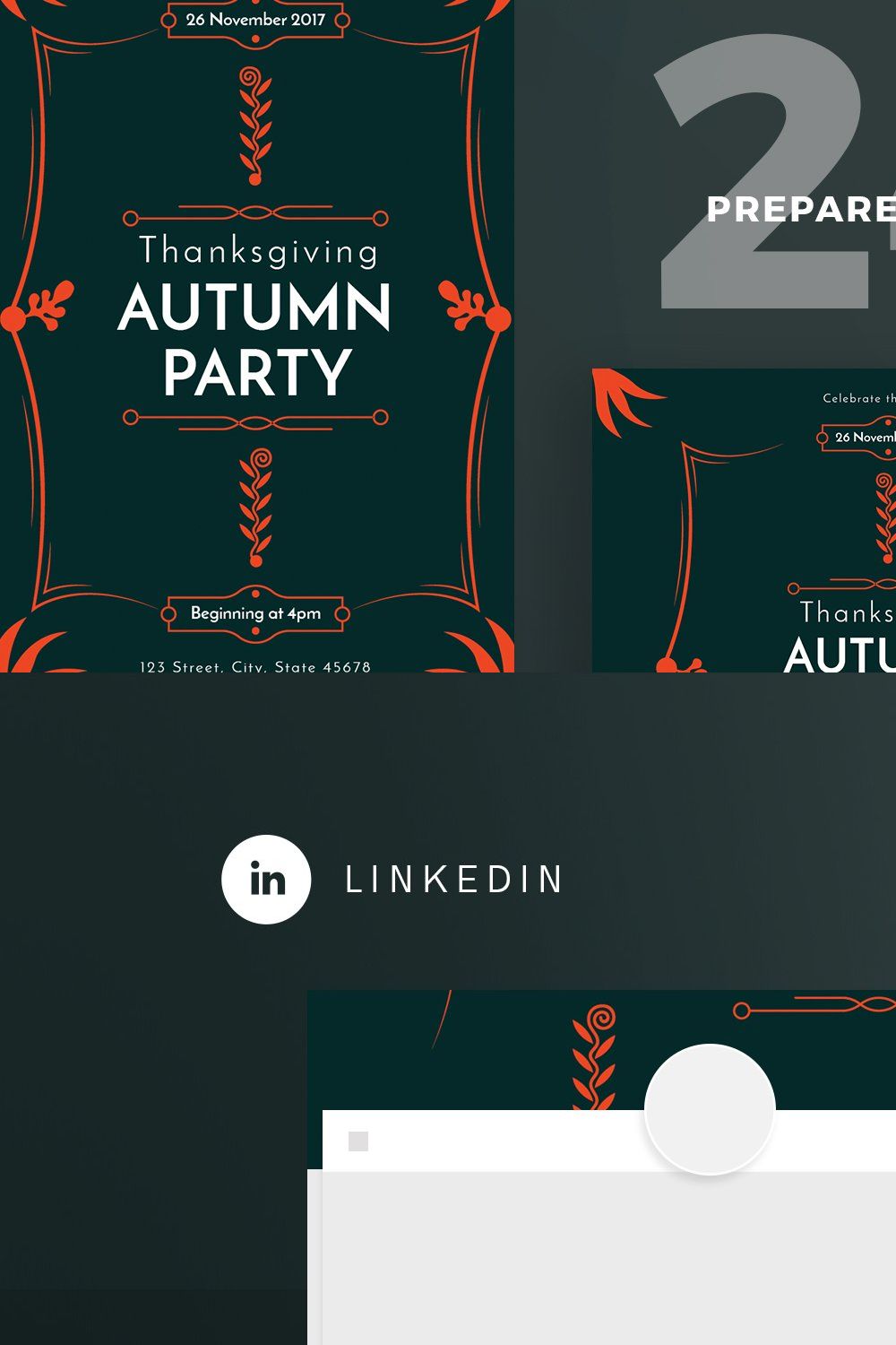 Social Media Pack | Autumn Party pinterest preview image.