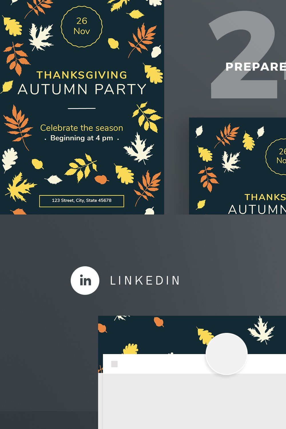 Social Media Pack | Autumn Party pinterest preview image.