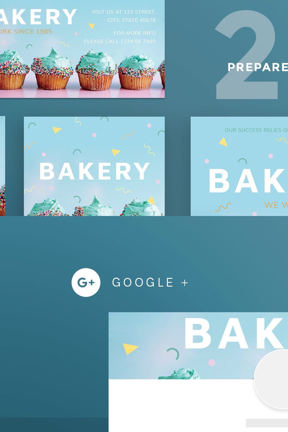 Social Media Pack | Bakery pinterest preview image.