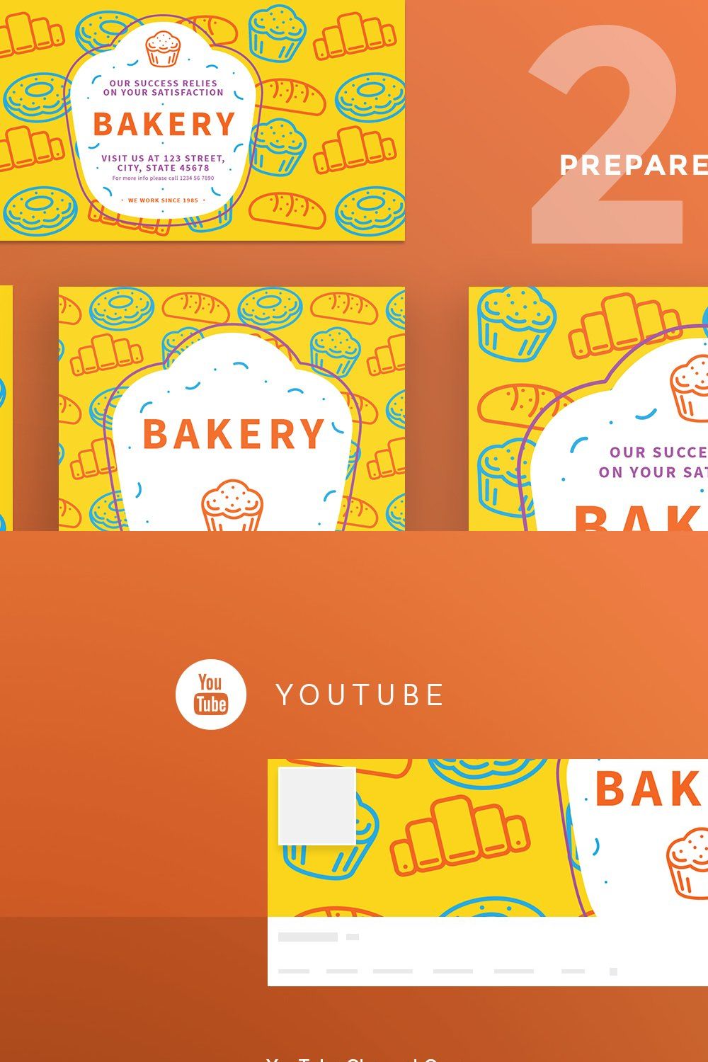 Social Media Pack | Bakery pinterest preview image.