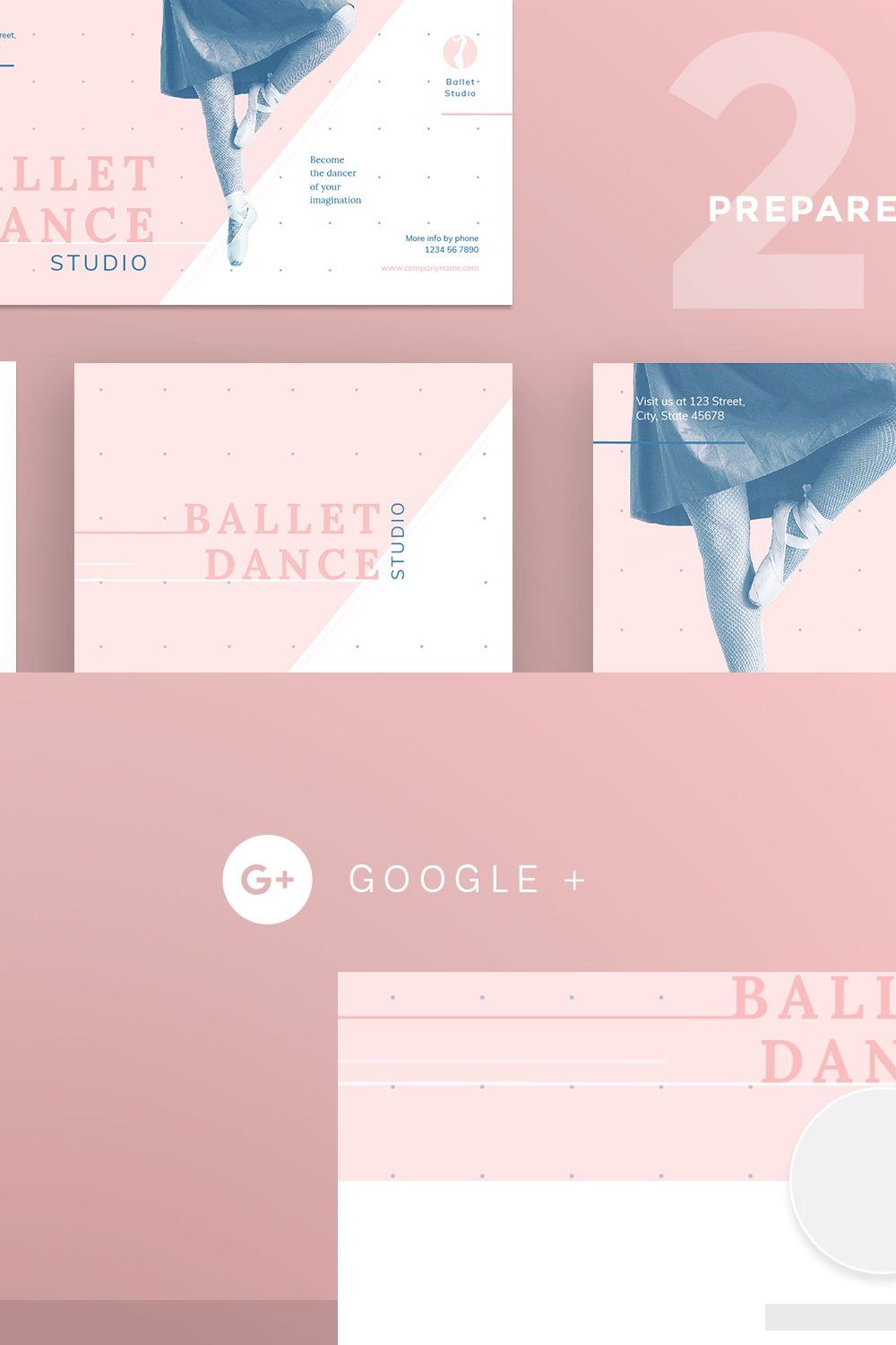 Social Media Pack | Ballet Studio pinterest preview image.