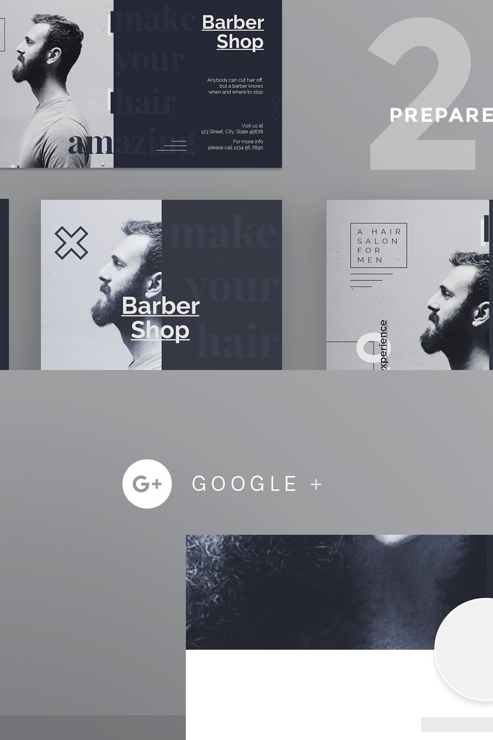 Social Media Pack | Barber Shop pinterest preview image.