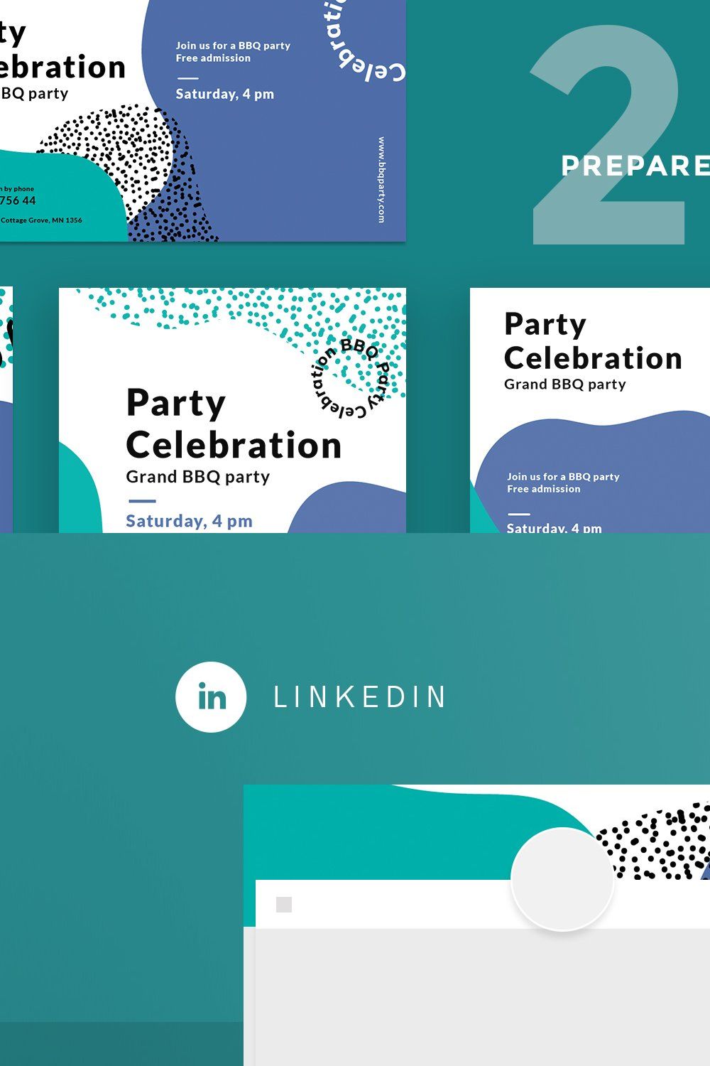 Social Media Pack | BBQ Party pinterest preview image.