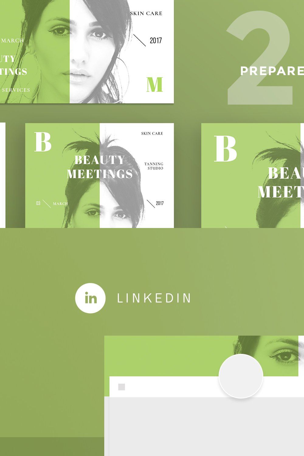 Social Media Pack | Beauty Meetings pinterest preview image.