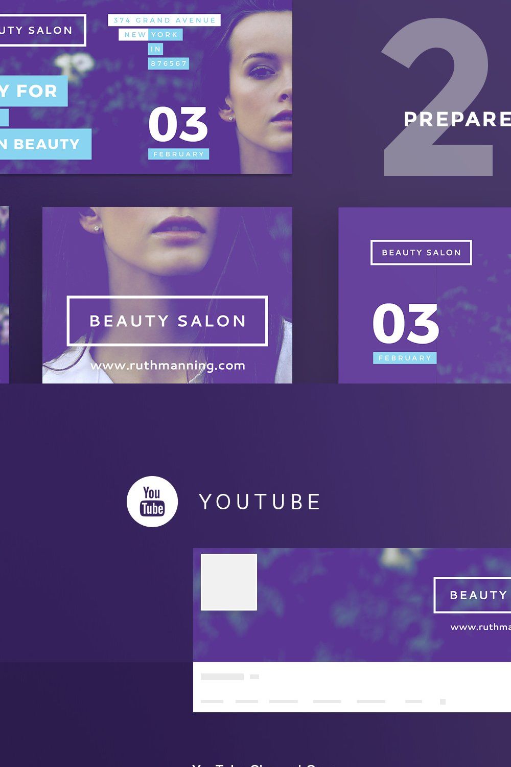 Social Media Pack | Beauty Salon pinterest preview image.