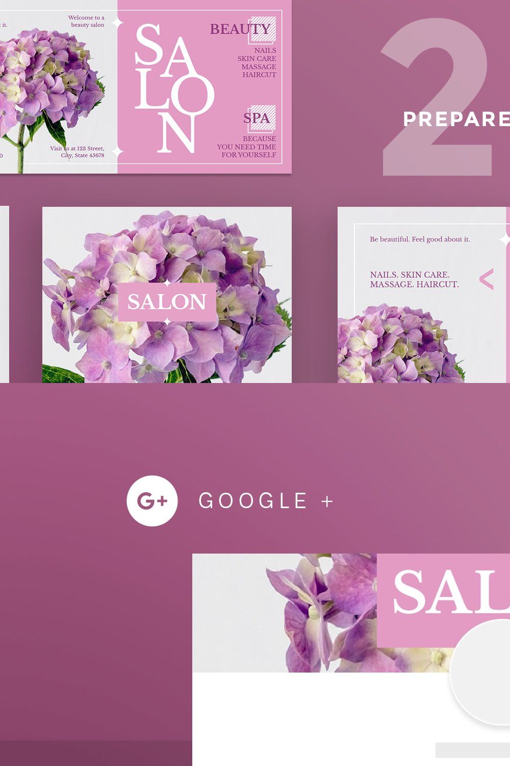 Social Media Pack | Beauty Salon Spa pinterest preview image.