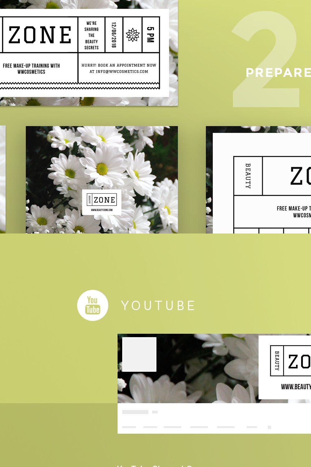 Social Media Pack | Beauty Zone pinterest preview image.