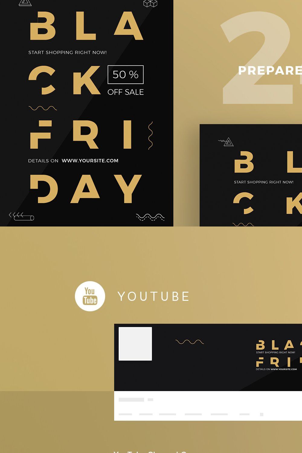 Social Media Pack | Black Friday pinterest preview image.