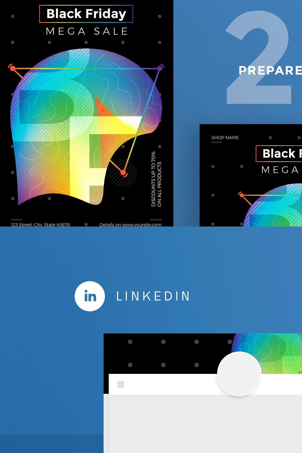 Social Media Pack | Black Friday pinterest preview image.