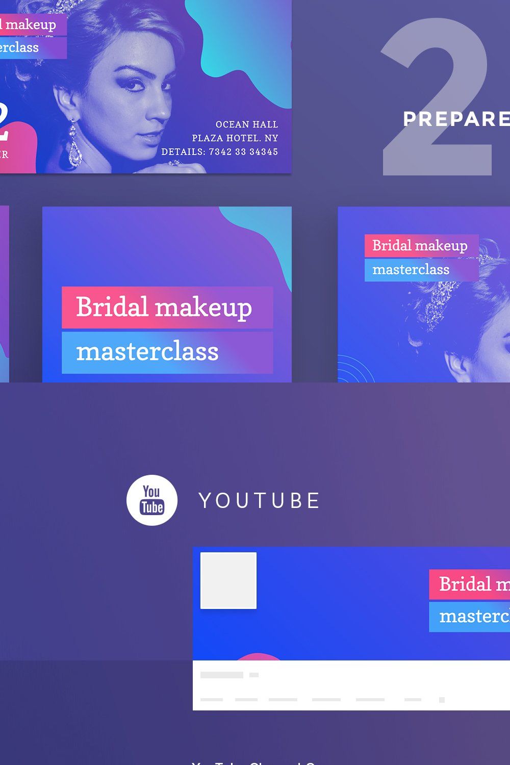 Social Media Pack | Bridal Makeup pinterest preview image.