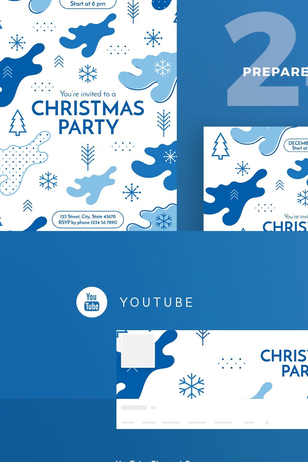 Social Media Pack | Christmas Party pinterest preview image.