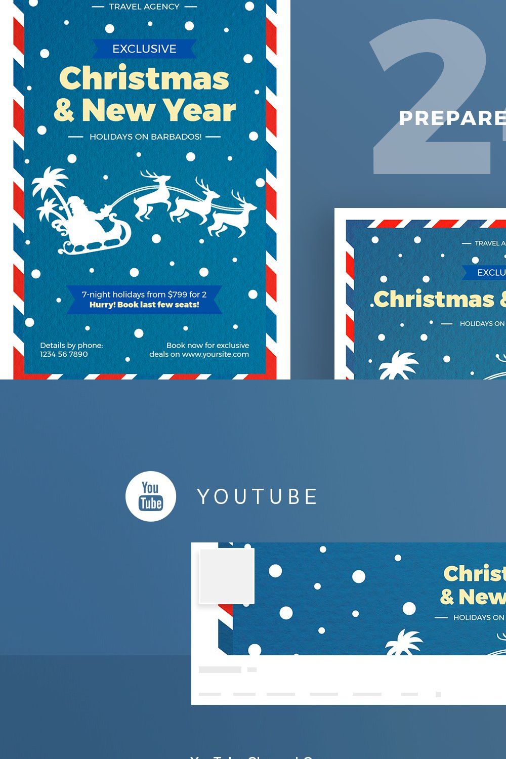 Social Media Pack | Christmas Travel pinterest preview image.