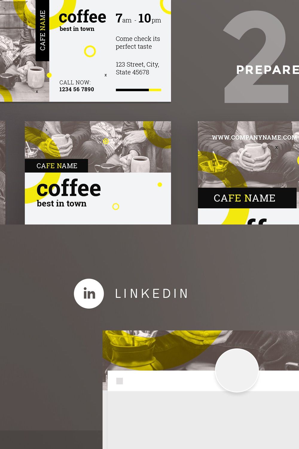 Social Media Pack | Coffee Shop pinterest preview image.