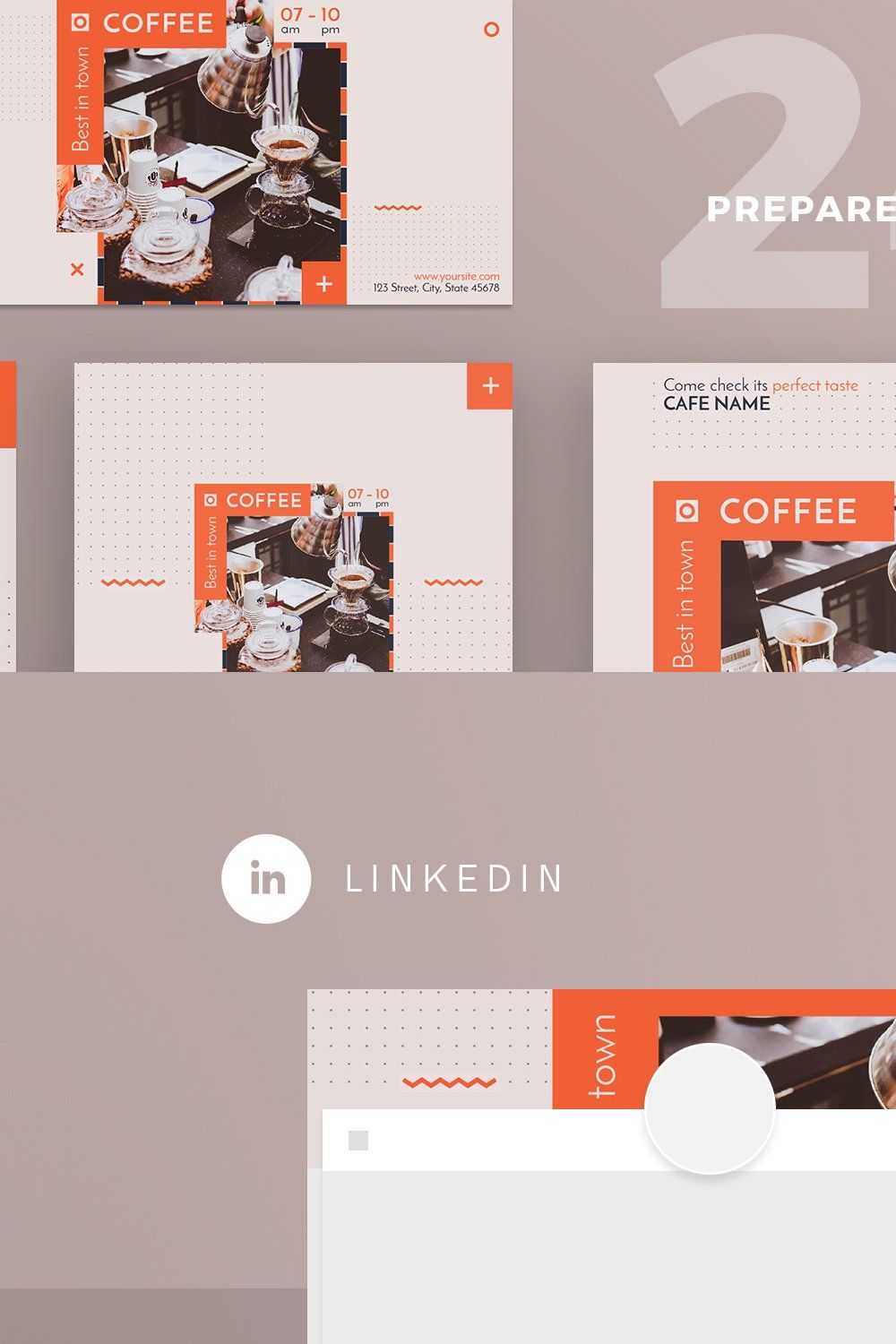 Social Media Pack | Coffee Shop pinterest preview image.