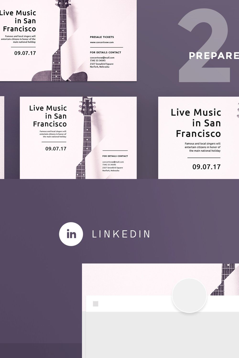 Social Media Pack | Concert pinterest preview image.