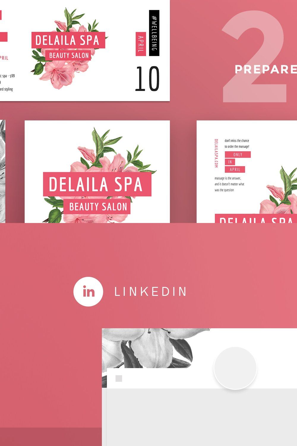 Social Media Pack | Delaila Spa pinterest preview image.