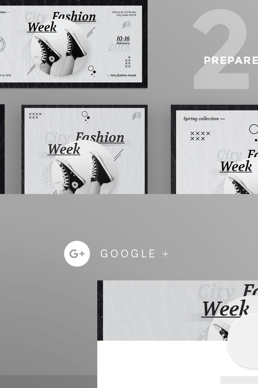 Social Media Pack | Fashion Week pinterest preview image.