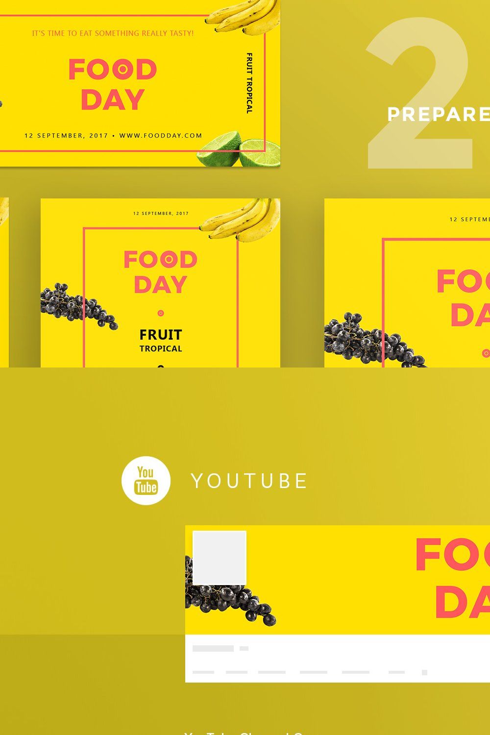 Social Media Pack | Food Day pinterest preview image.