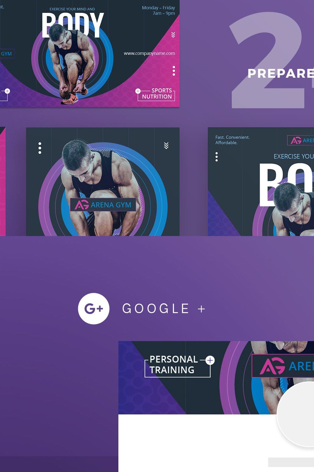 Social Media Pack | Gym Training pinterest preview image.