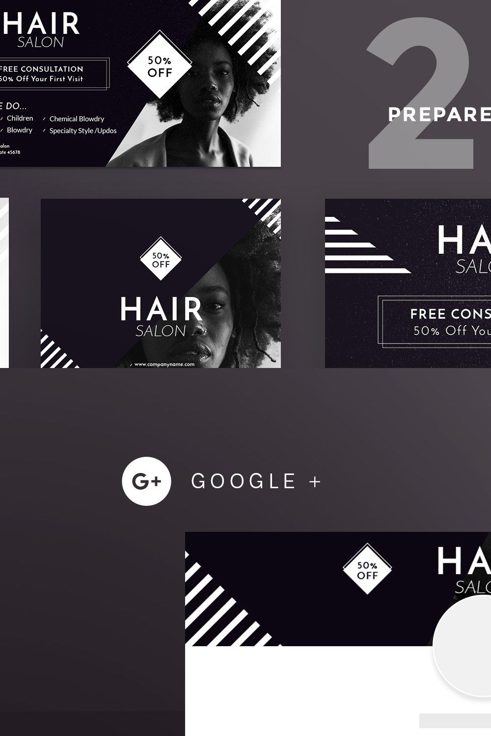 Social Media Pack | Hair Salon pinterest preview image.