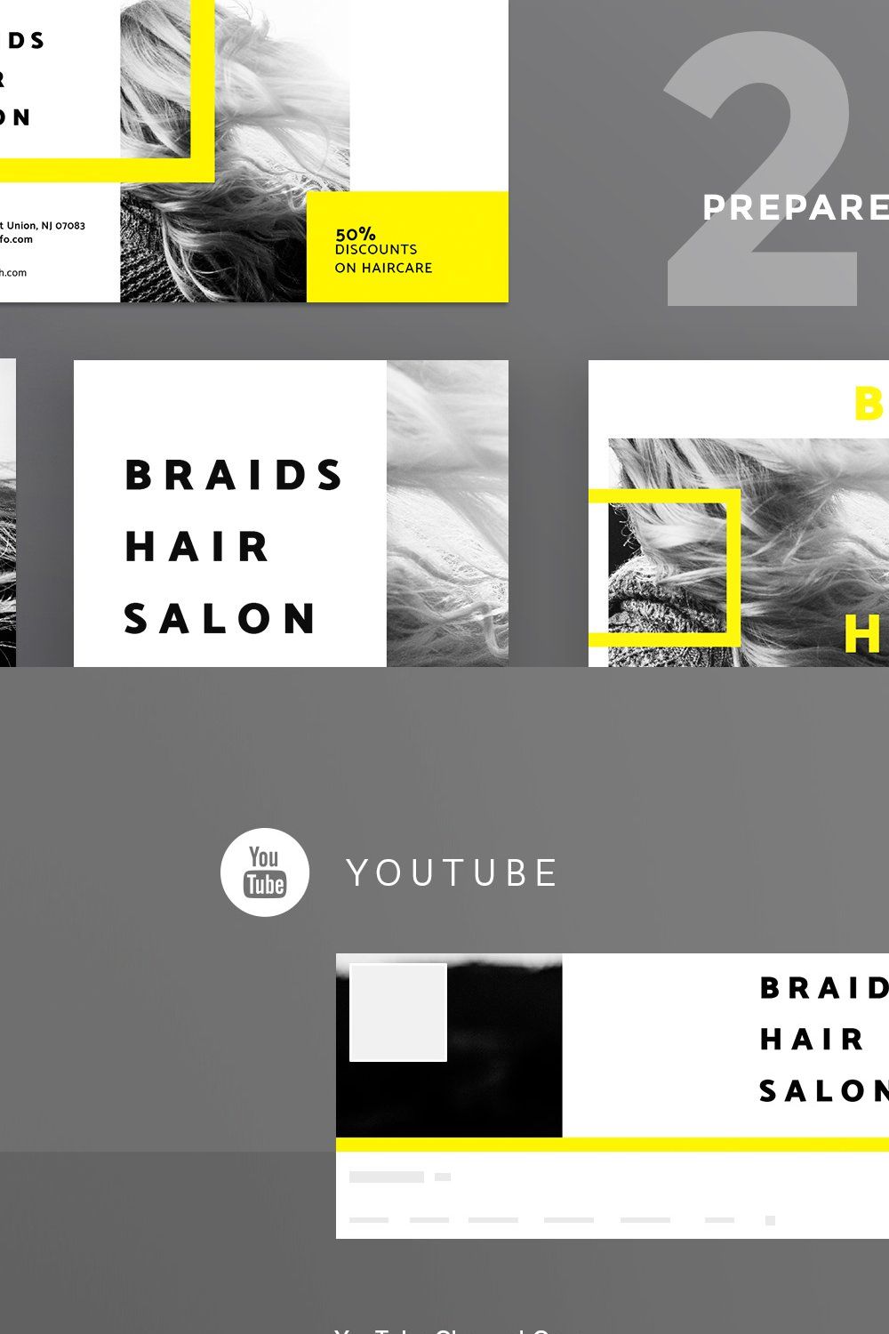 Social Media Pack | Hair Salon pinterest preview image.