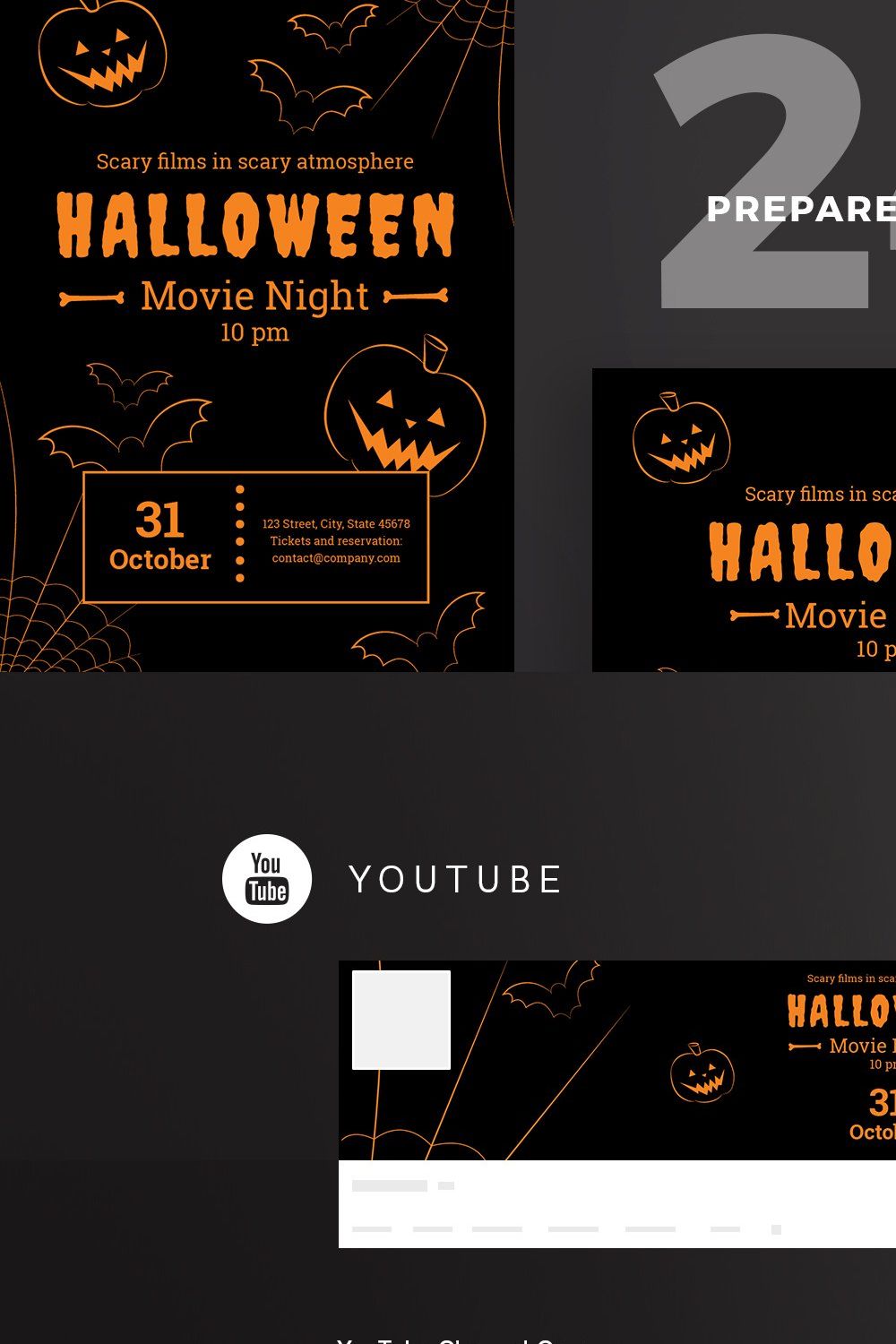 Social Media Pack | Halloween pinterest preview image.