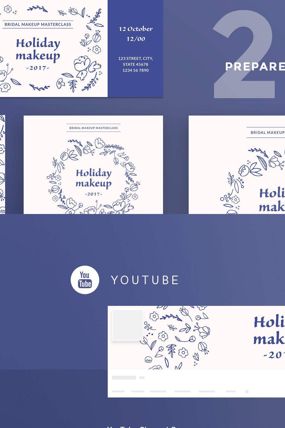 Social Media Pack | Holiday Makeup pinterest preview image.