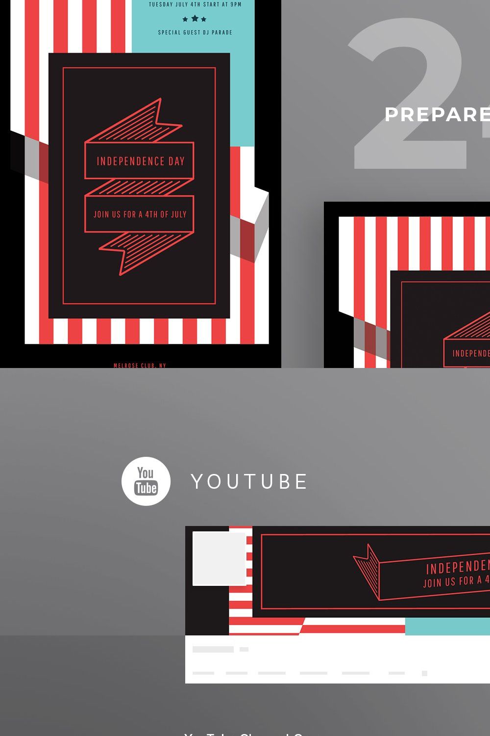 Social Media Pack | Independence Day pinterest preview image.