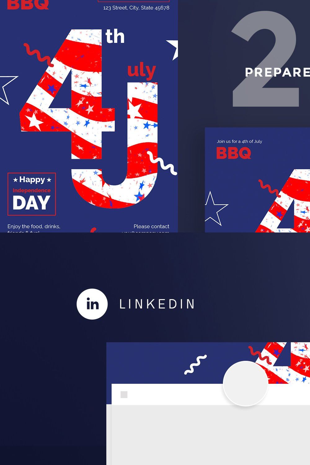 Social Media Pack | Independence Day pinterest preview image.