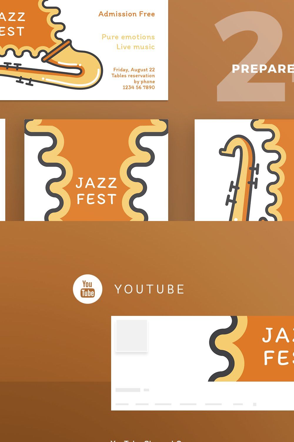 Social Media Pack | Jazz Festival pinterest preview image.