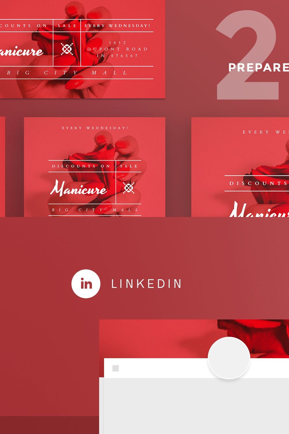 Social Media Pack | Manicure pinterest preview image.