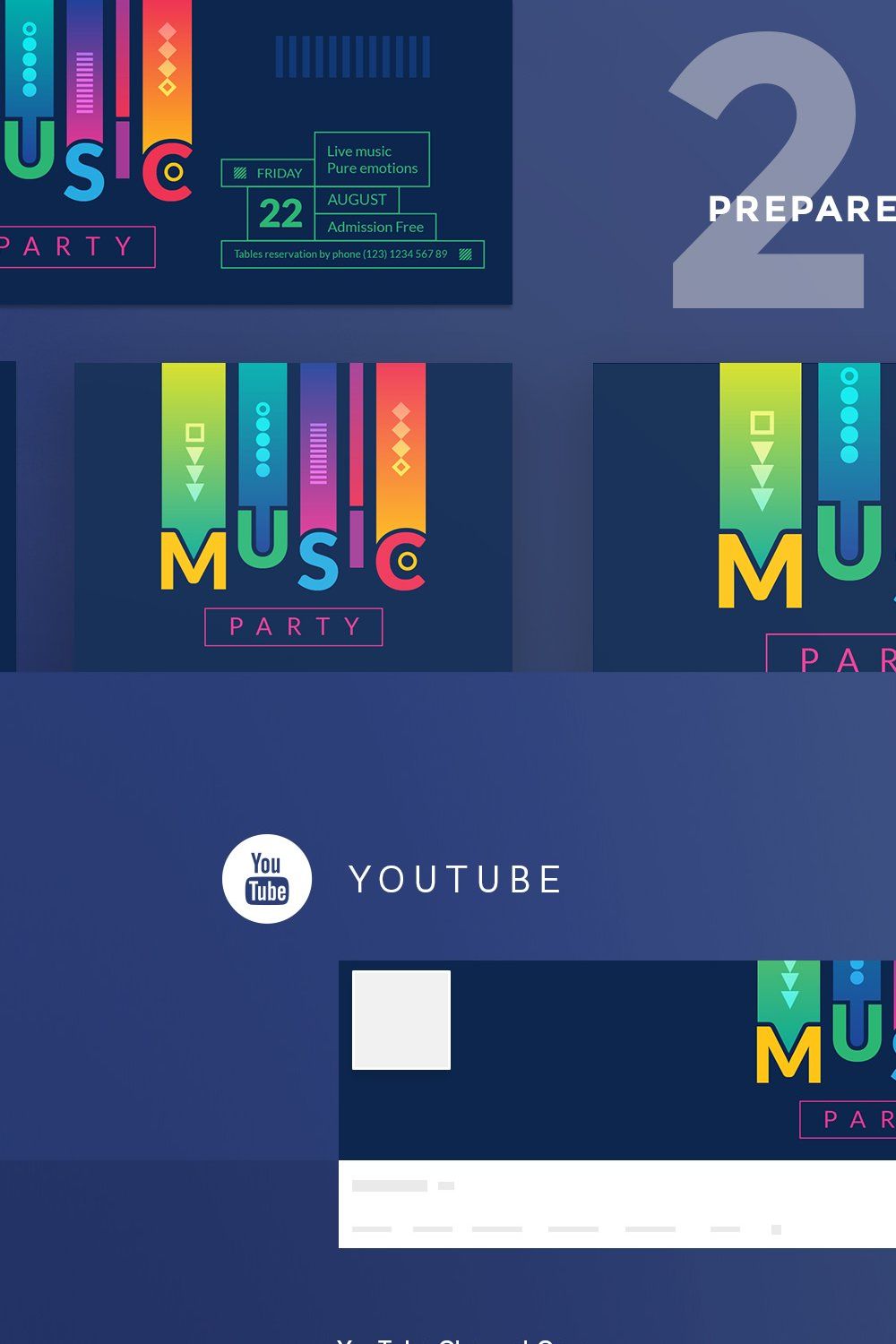 Social Media Pack | Music Party pinterest preview image.