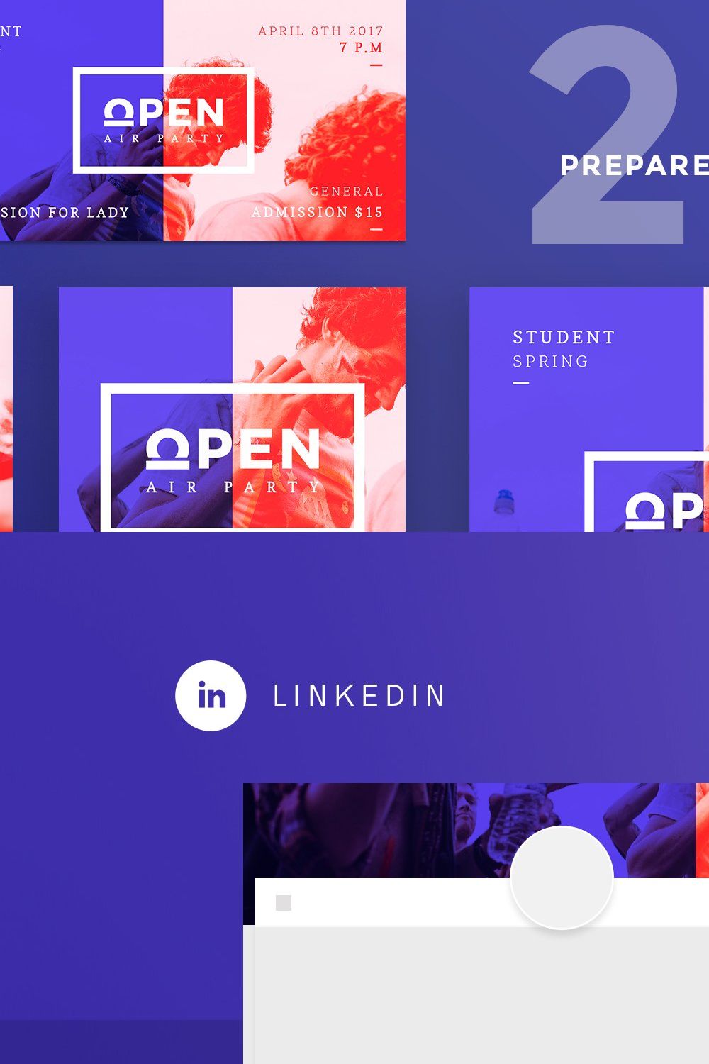 Social Media Pack | Open Party pinterest preview image.