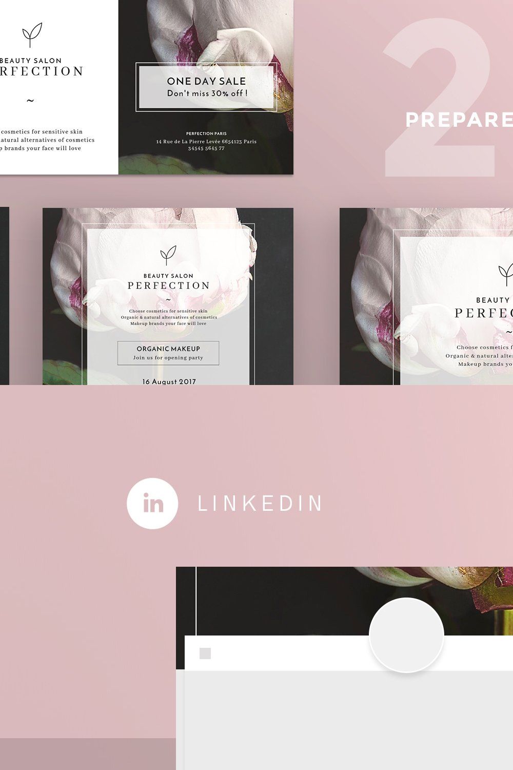 Social Media Pack | Perfection Salon pinterest preview image.