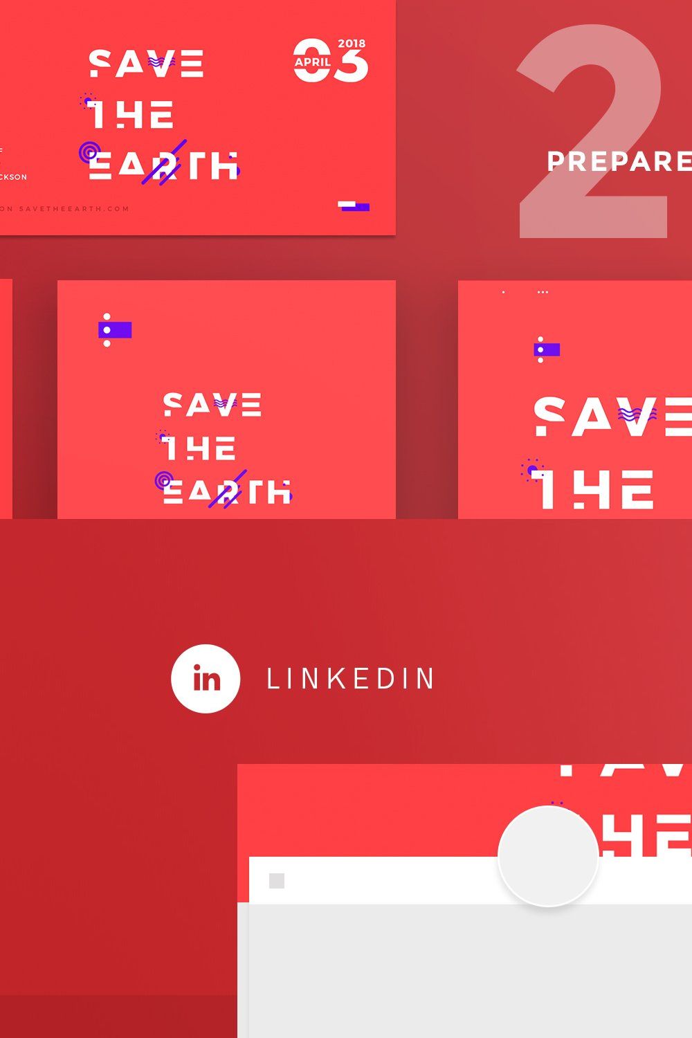 Social Media Pack | Save the Earth pinterest preview image.