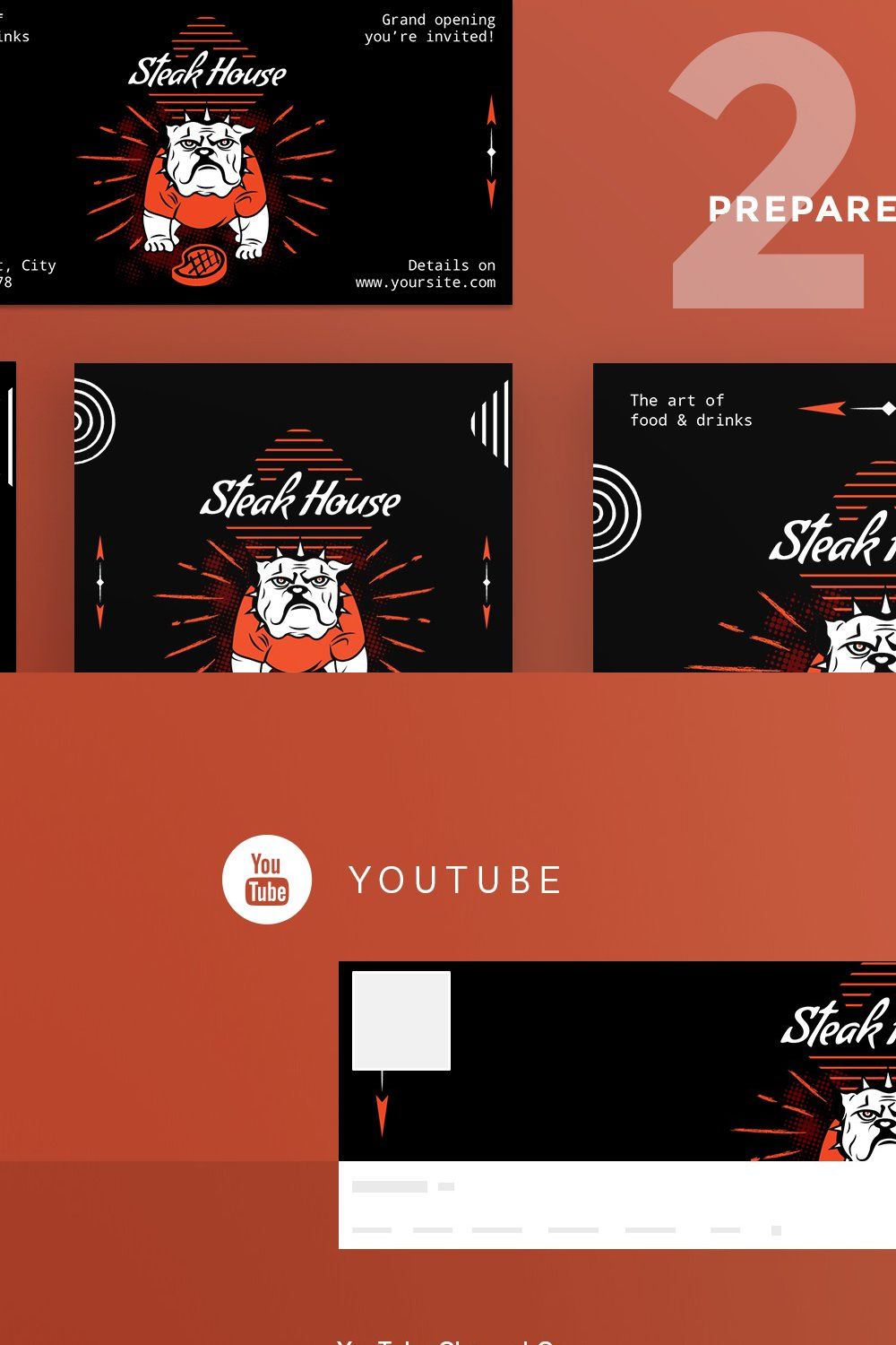 Social Media Pack | Steak House pinterest preview image.