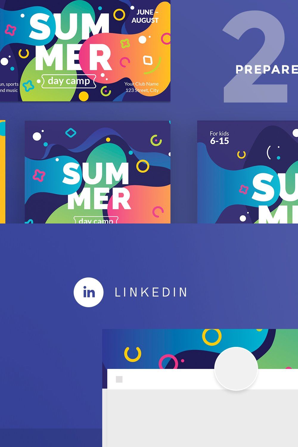 Social Media Pack | Summer Camp pinterest preview image.