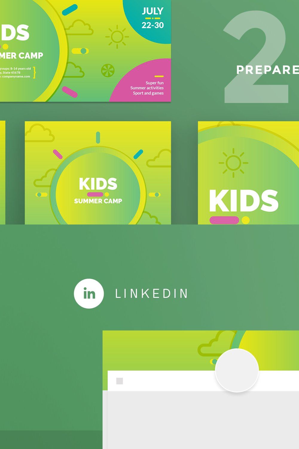 Social Media Pack | Summer Camp pinterest preview image.