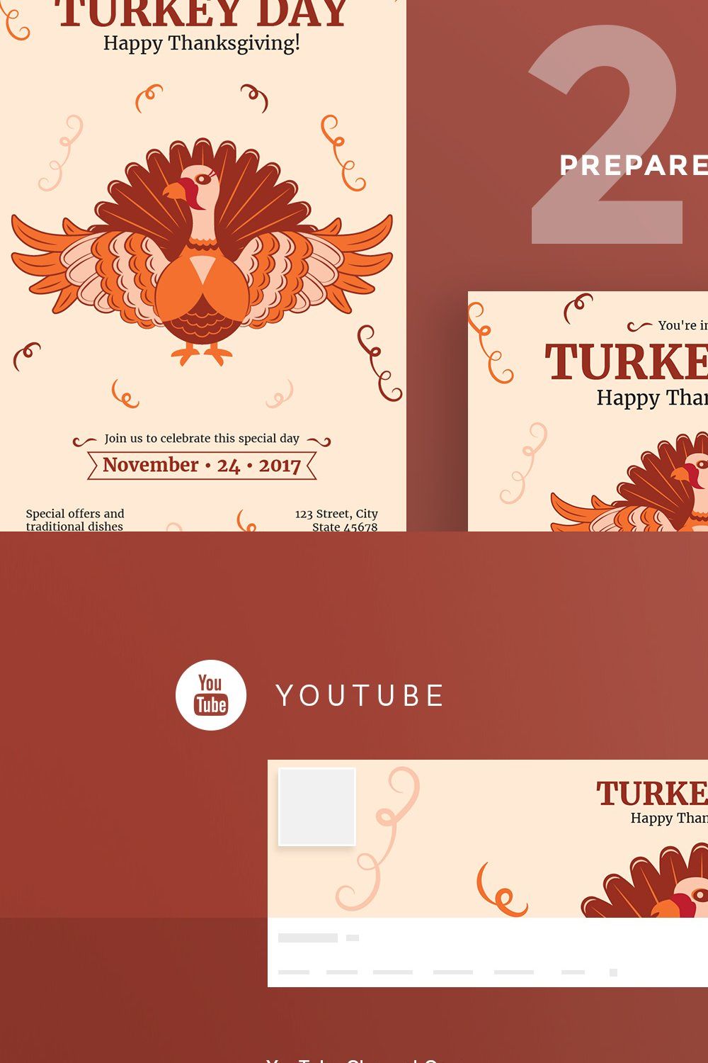 Social Media Pack | Turkey Day pinterest preview image.