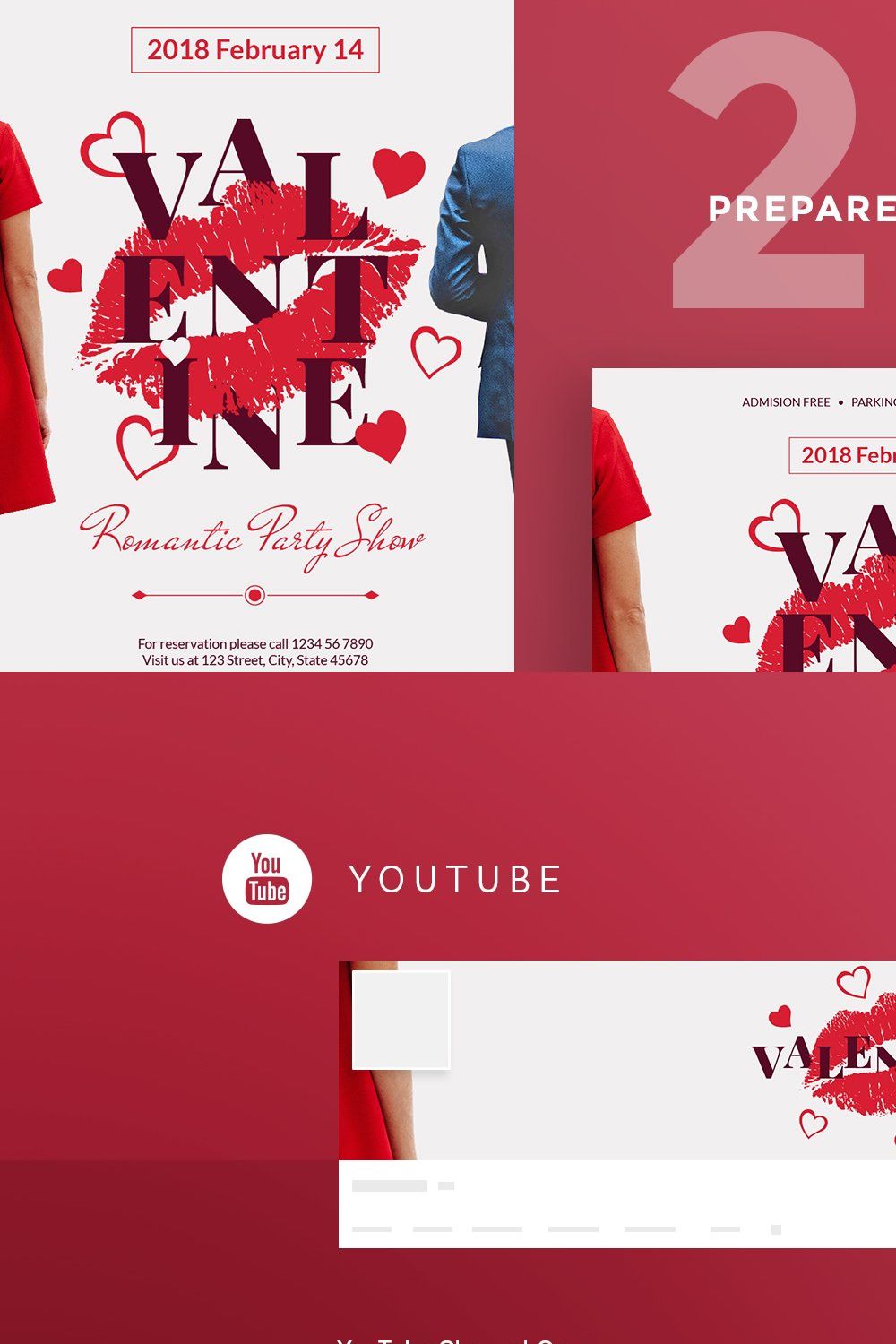 Social Media Pack | Valentine's Day pinterest preview image.