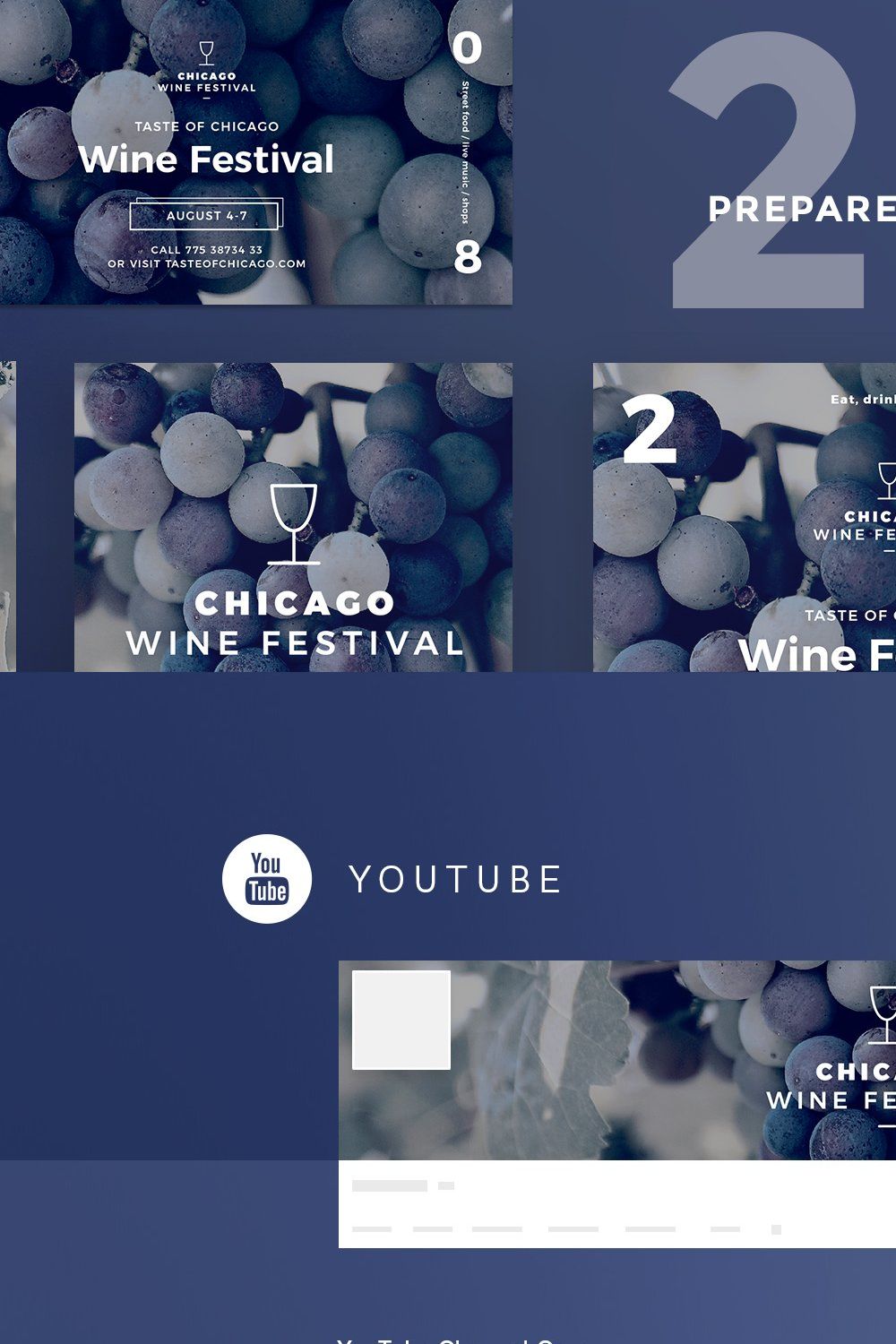 Social Media Pack | Wine Festival pinterest preview image.