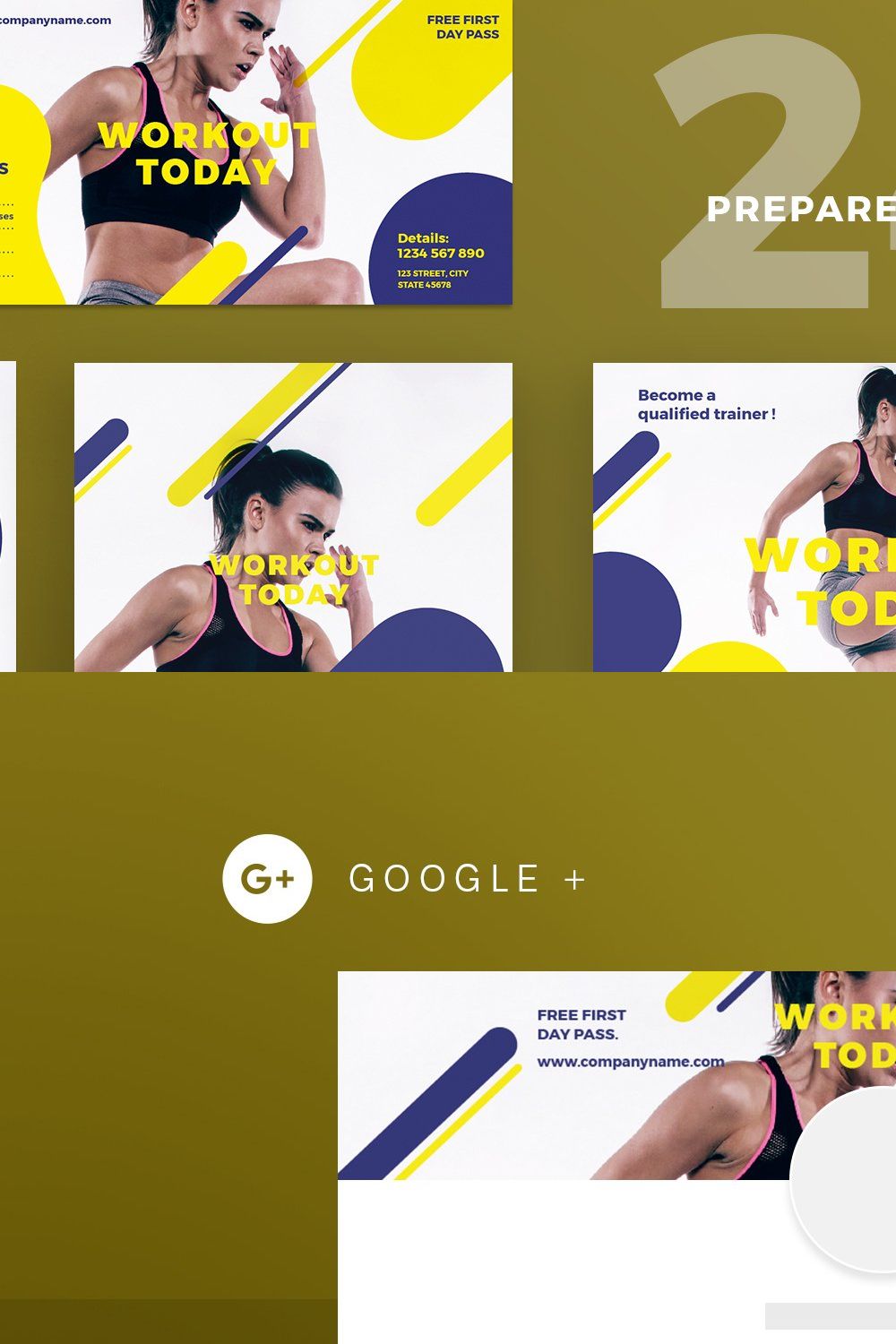 Social Media Pack | Workout pinterest preview image.