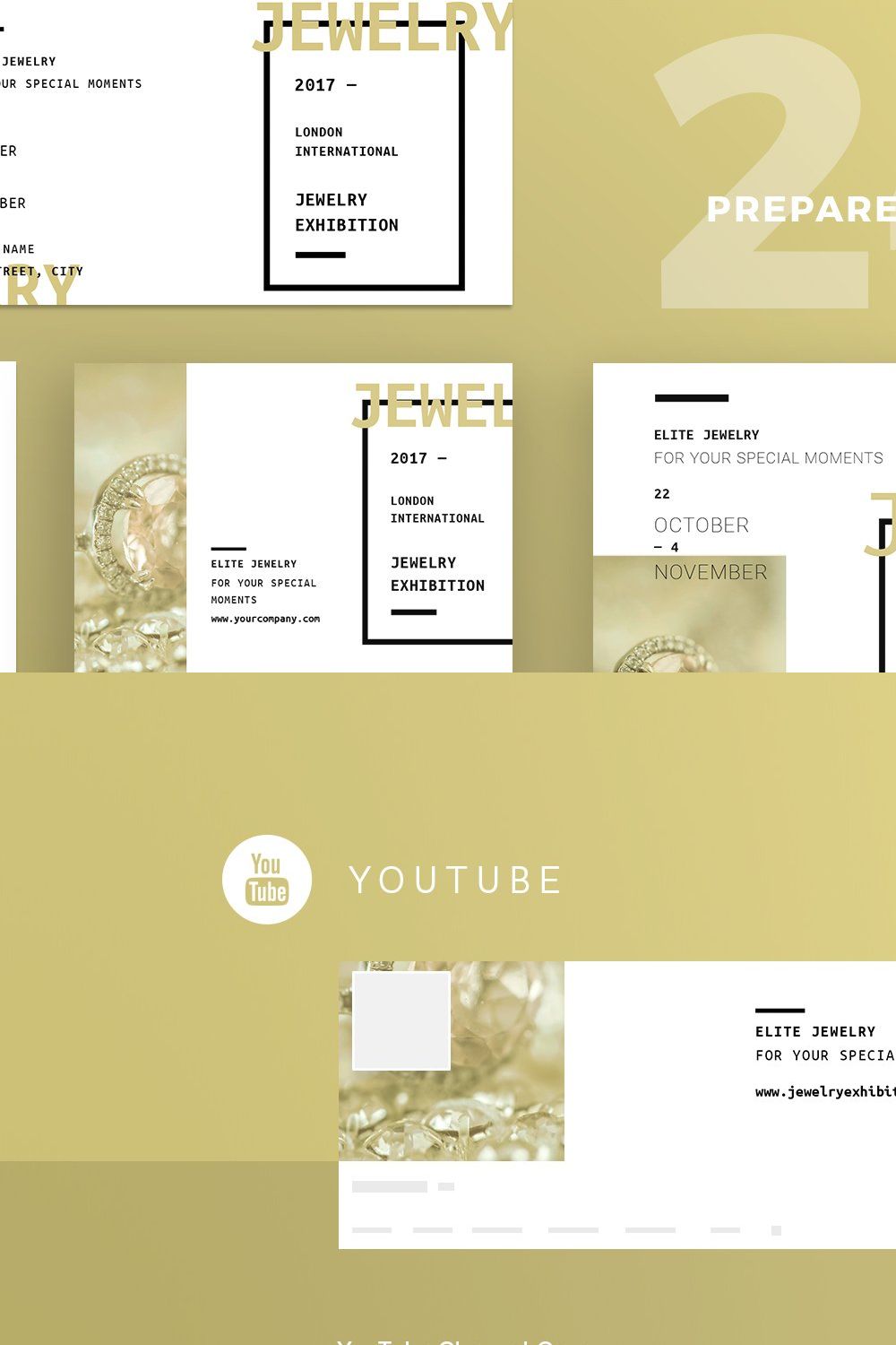 Social Media Pack|Jewelry Exhibition pinterest preview image.