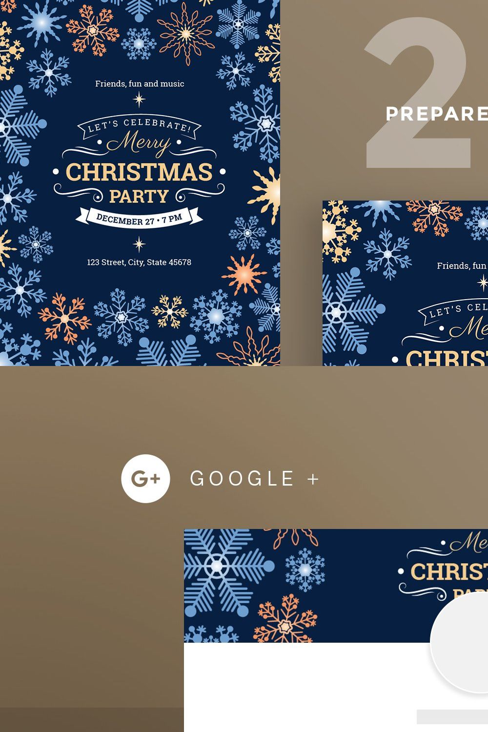 SocialMediaPack|MerryChristmasParty pinterest preview image.