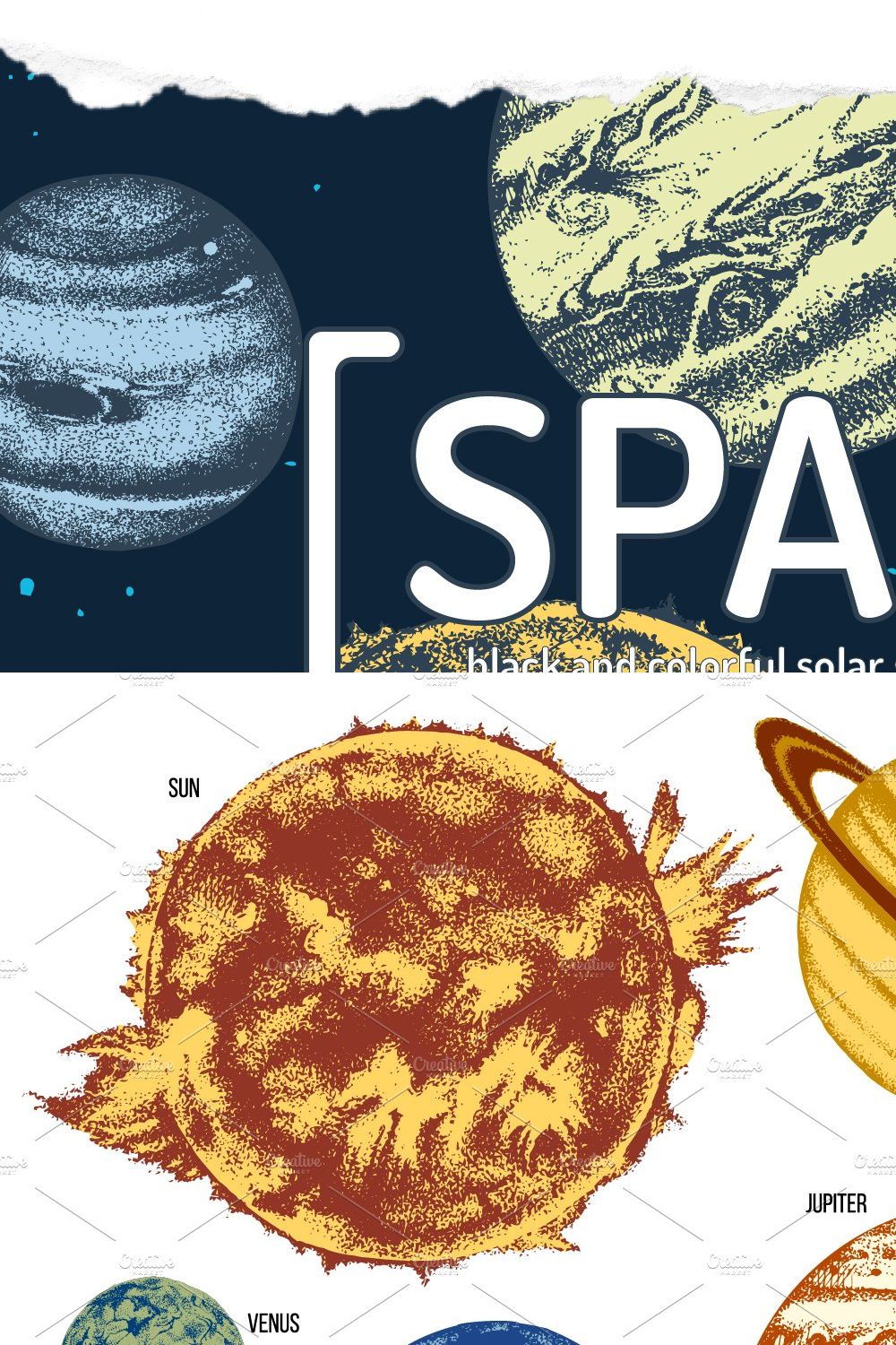 Solar system pinterest preview image.