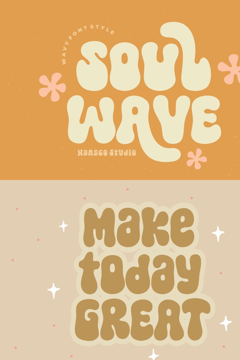 Soul Wave - Retro Wavy Font pinterest preview image.
