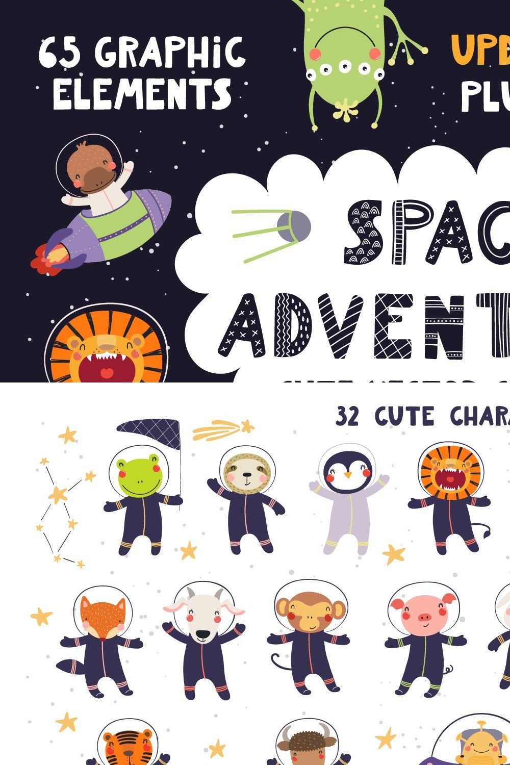 Space Adventure, Cute Vectors pinterest preview image.
