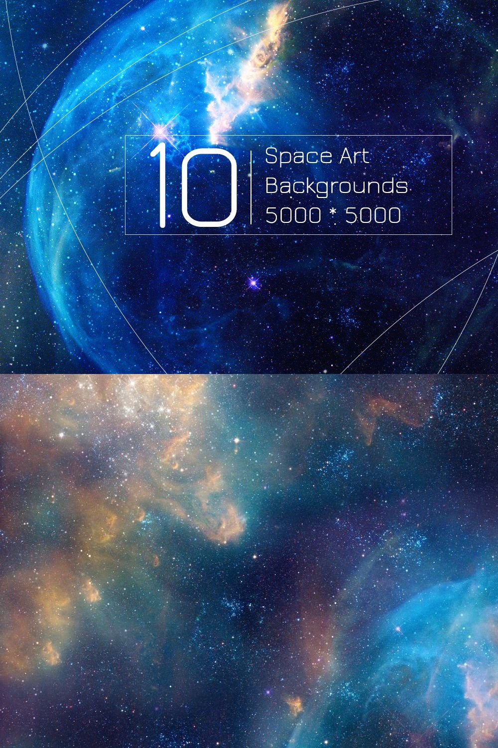 Space and Galaxy Backgrounds vol.1 pinterest preview image.