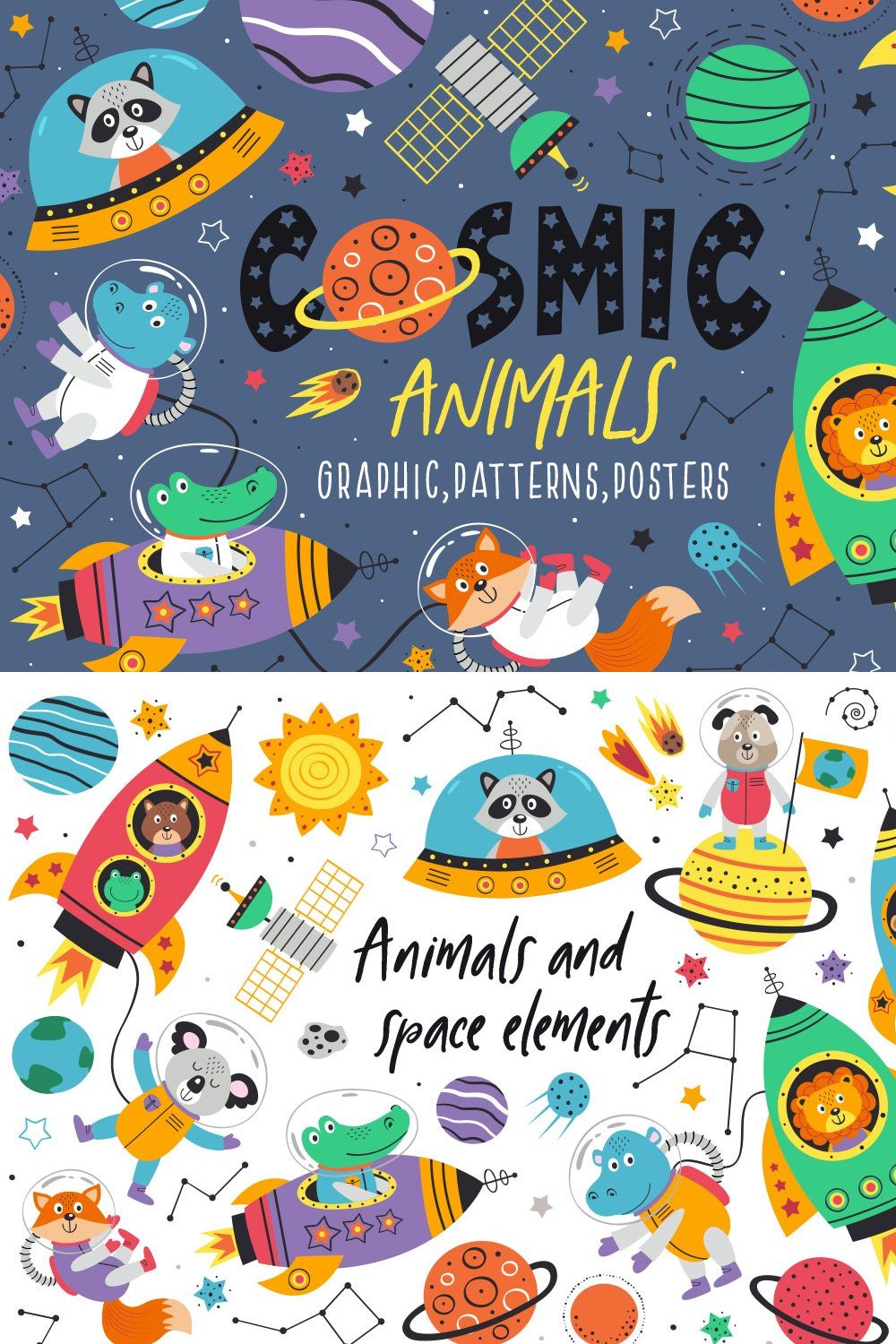 Space animals collection pinterest preview image.