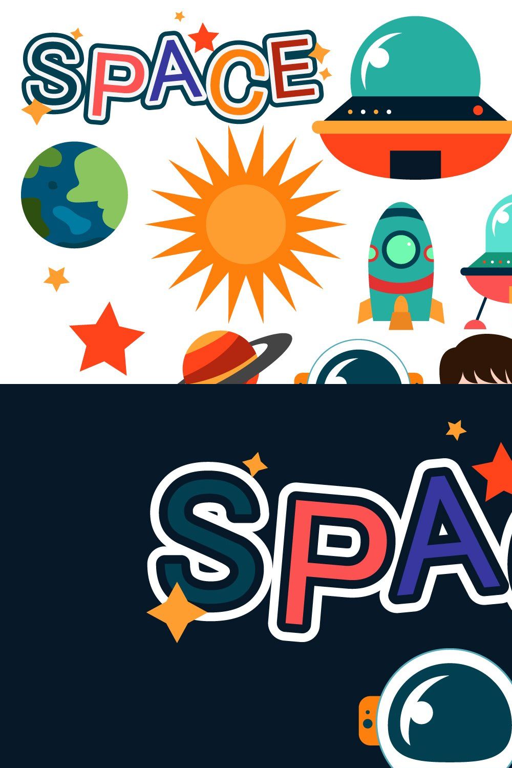 Space Digital Clipart pinterest preview image.